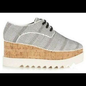 Stella McCartney Elyse Woven Platform Shoes, sz 37